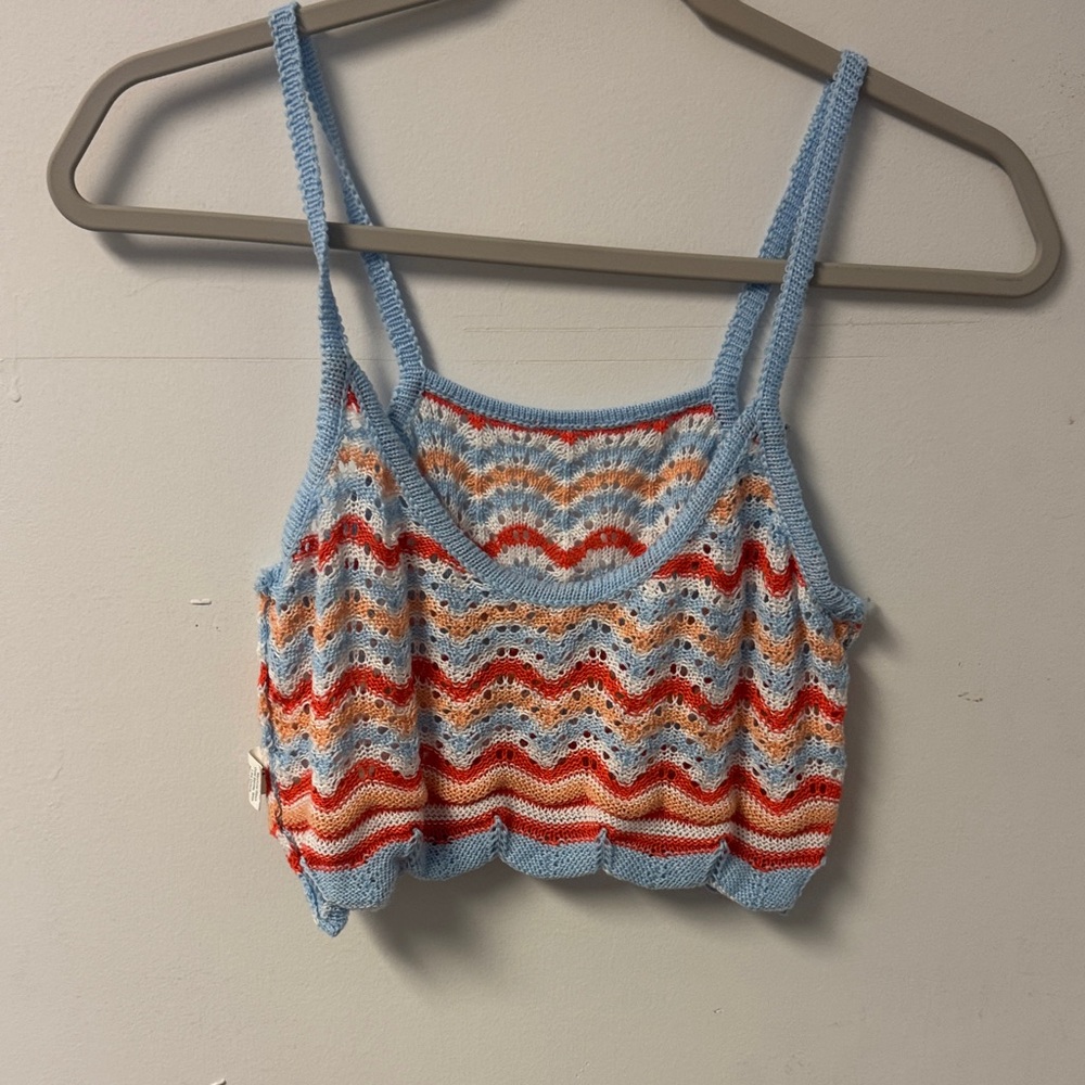 SHEIN Multicolor Knit Wave Tank Top